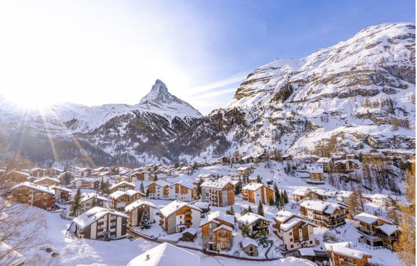 image of a ski village